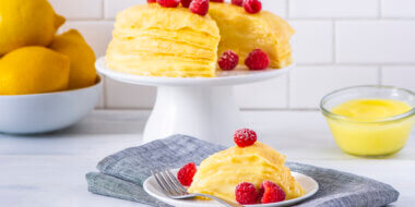 Lemon Mille Crepe Cake