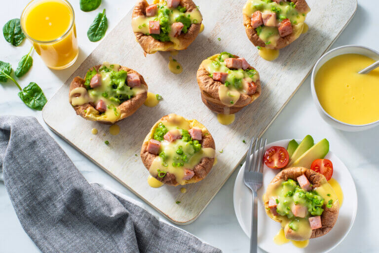 Green Eggs and Ham Yorkshire Pudding Breakfast Scramble